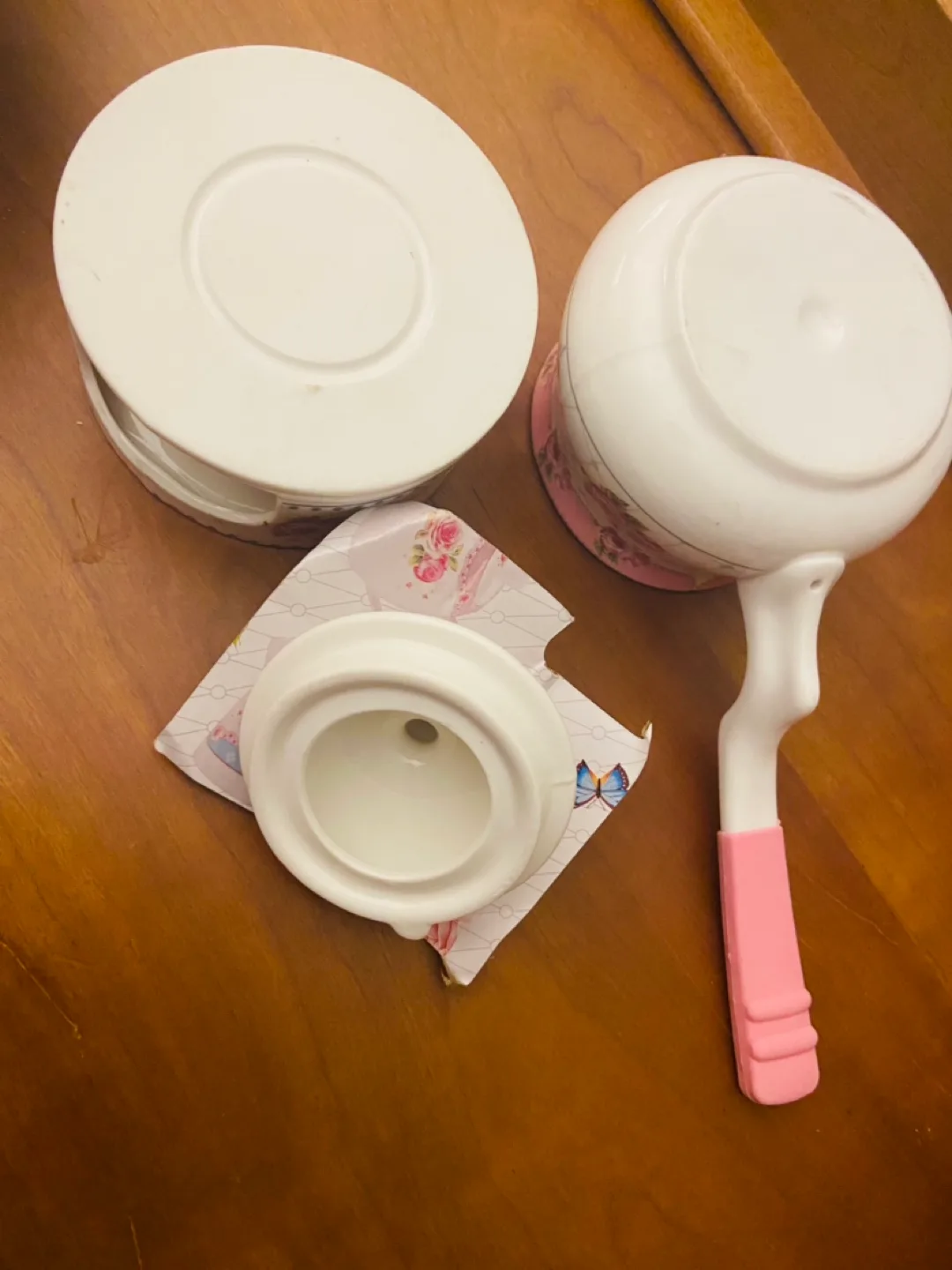 Pink Rose Ceramic Teapot & Warmer Set image indicator(6)