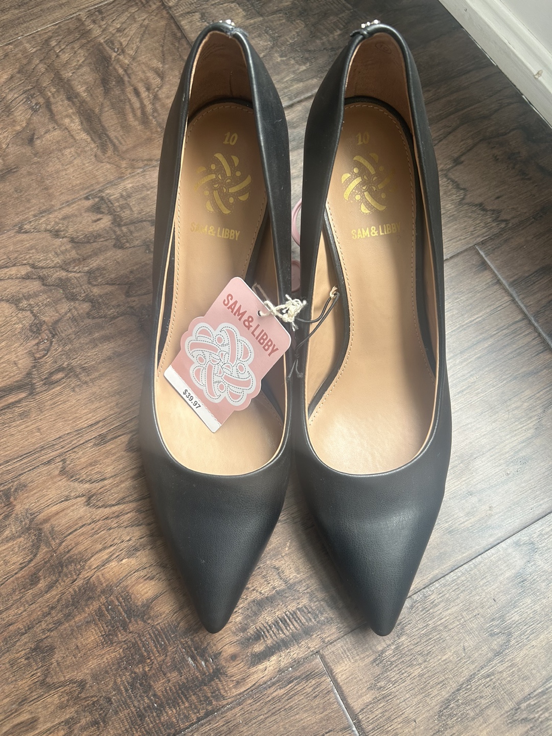 Sam & Libby Black Pointed Toe Heels