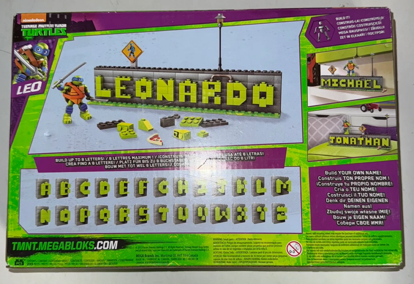 TMNT Mega Bloks, 233pc.  Ninja Name builder, new image indicator(2)