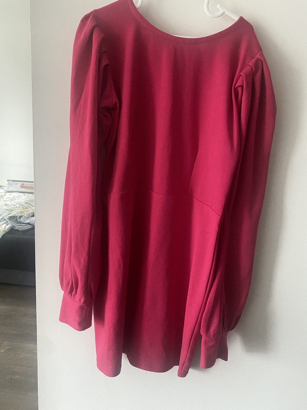 Pink Puff Sleeve Mini Dress