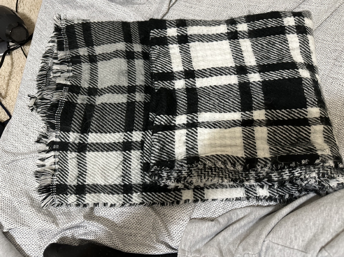 Black and White Plaid Scarf - photo 3