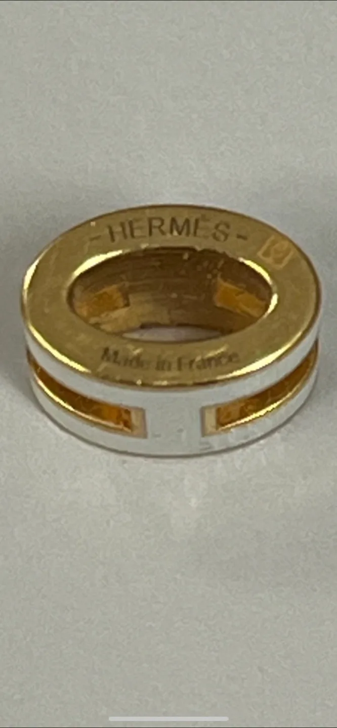 Hermes White Enamel H mini pop pendant ONLY no necklace image indicator(3)