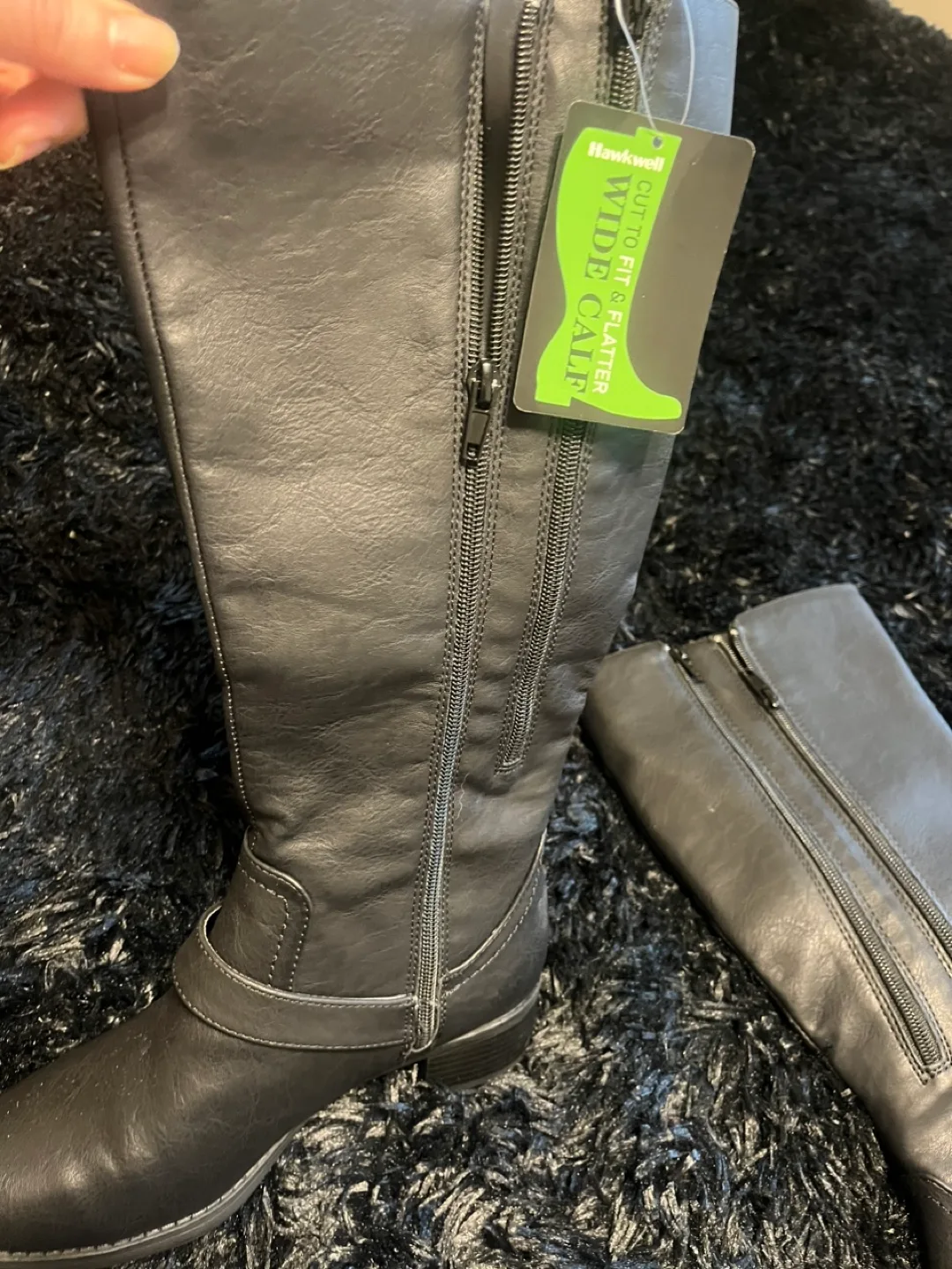 Black Knee-High Boots Wide Calf Size 6.5 image indicator(4)