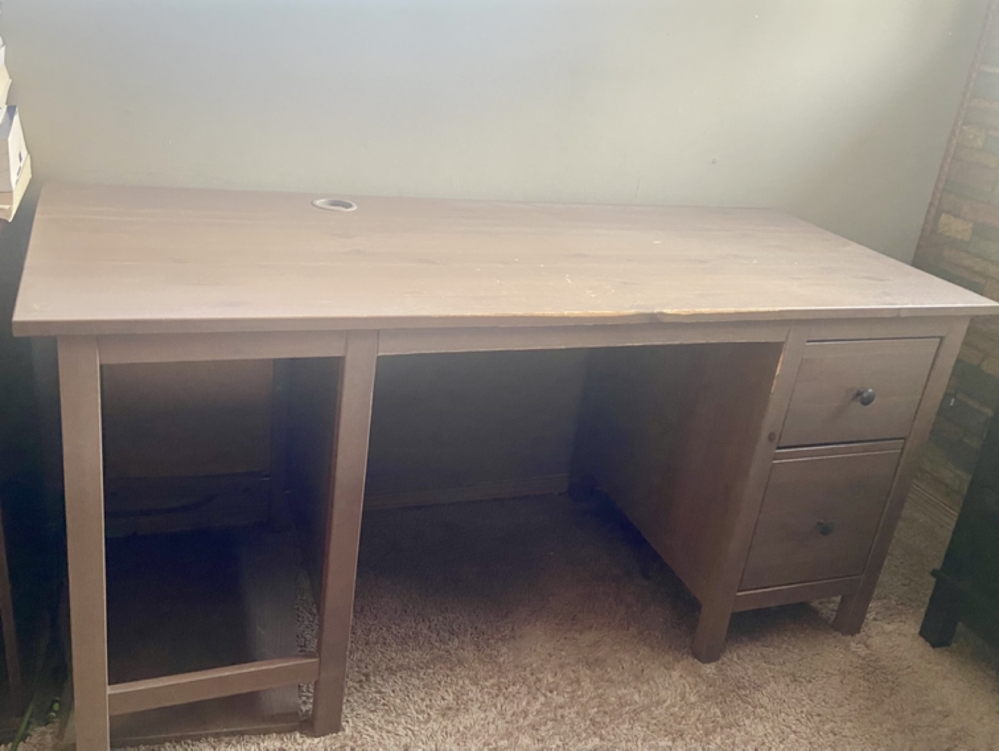 Brown Desk with Drawers