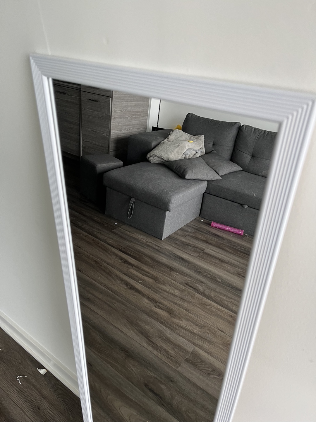 Full-length mirror with white frame - photo 2