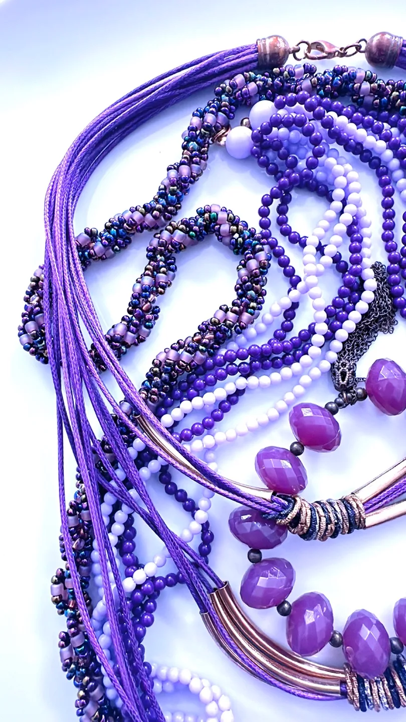 LOT of 4 Purple Vintage Jewelry image indicator(3)