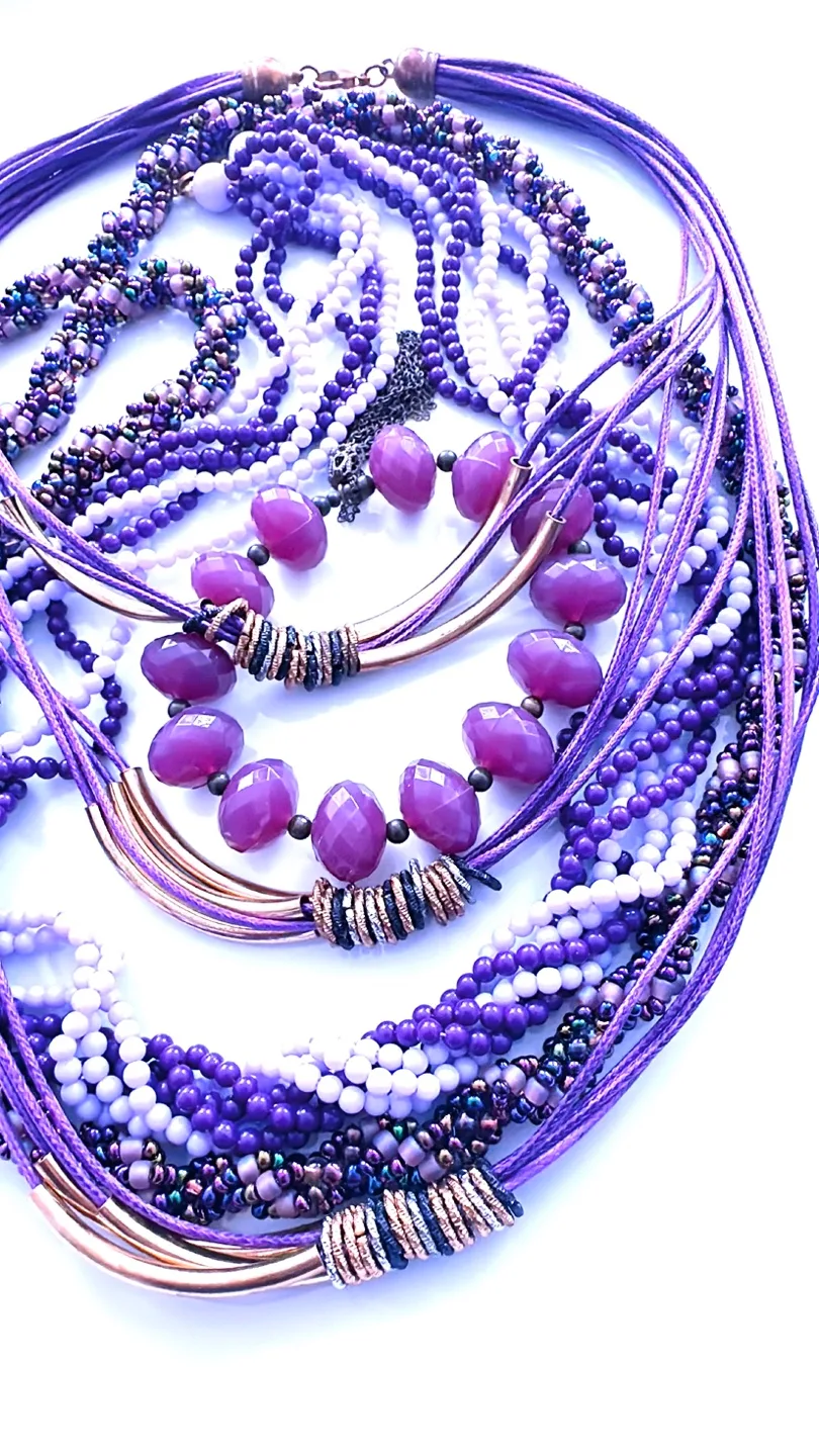 LOT of 4 Purple Vintage Jewelry image indicator(5)