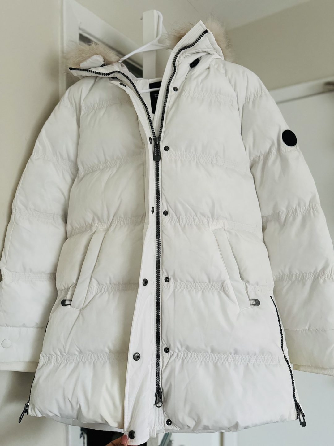 NOIZE Super Warm White Puffer Jacket with Faux Fur Hood - photo 4