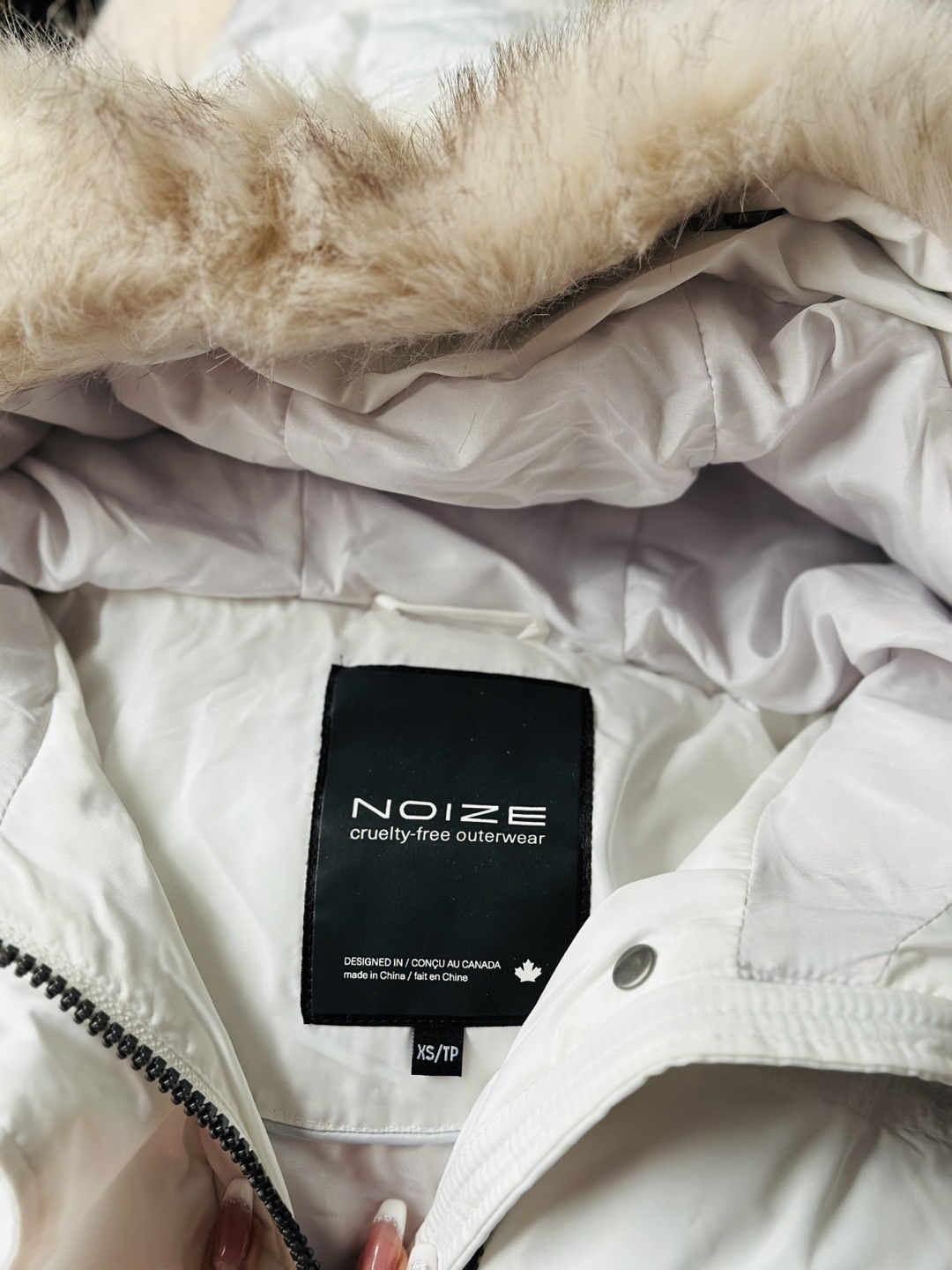 NOIZE Super Warm White Puffer Jacket with Faux Fur Hood - photo 3