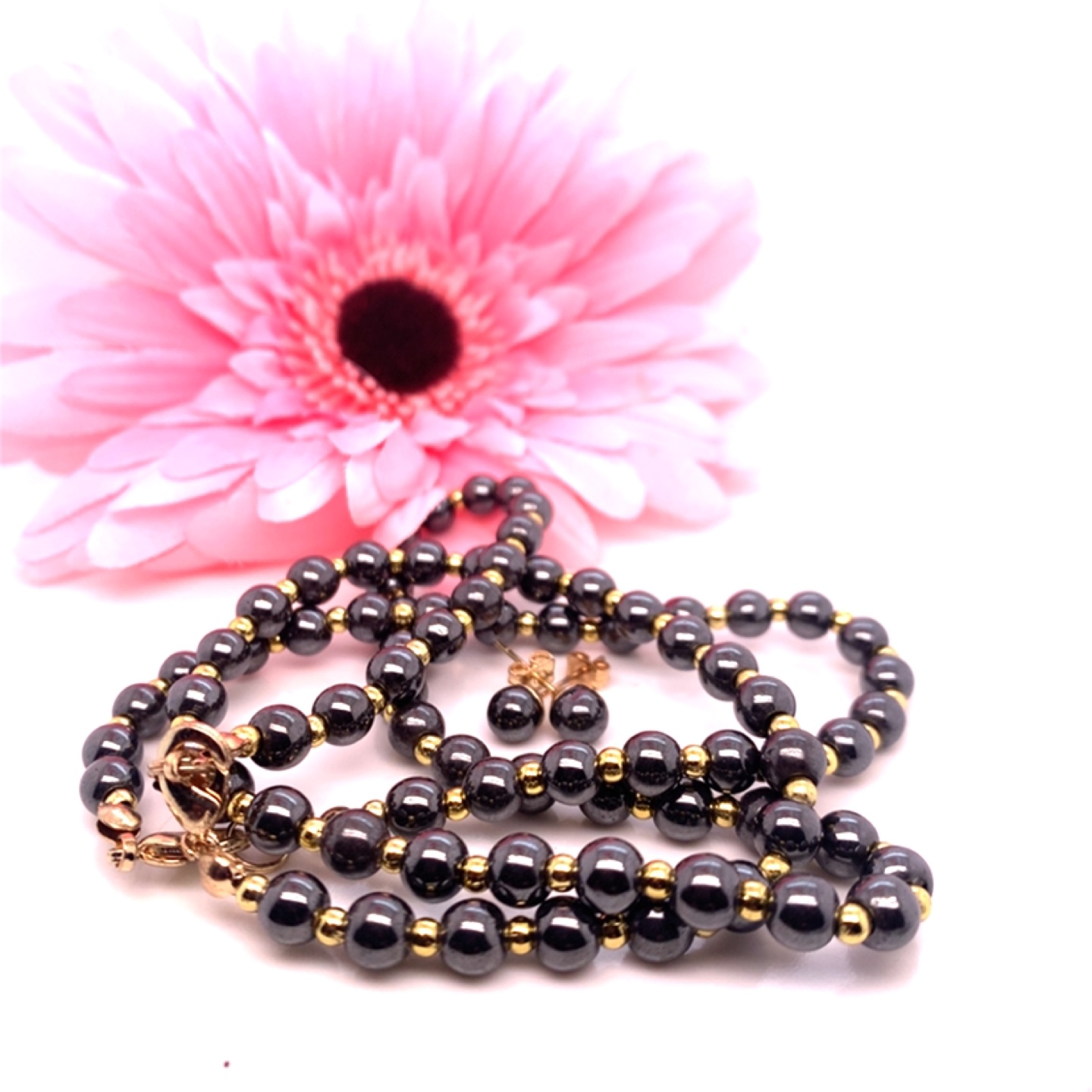 Hematite Bracelet, Necklace & Earrings Set
