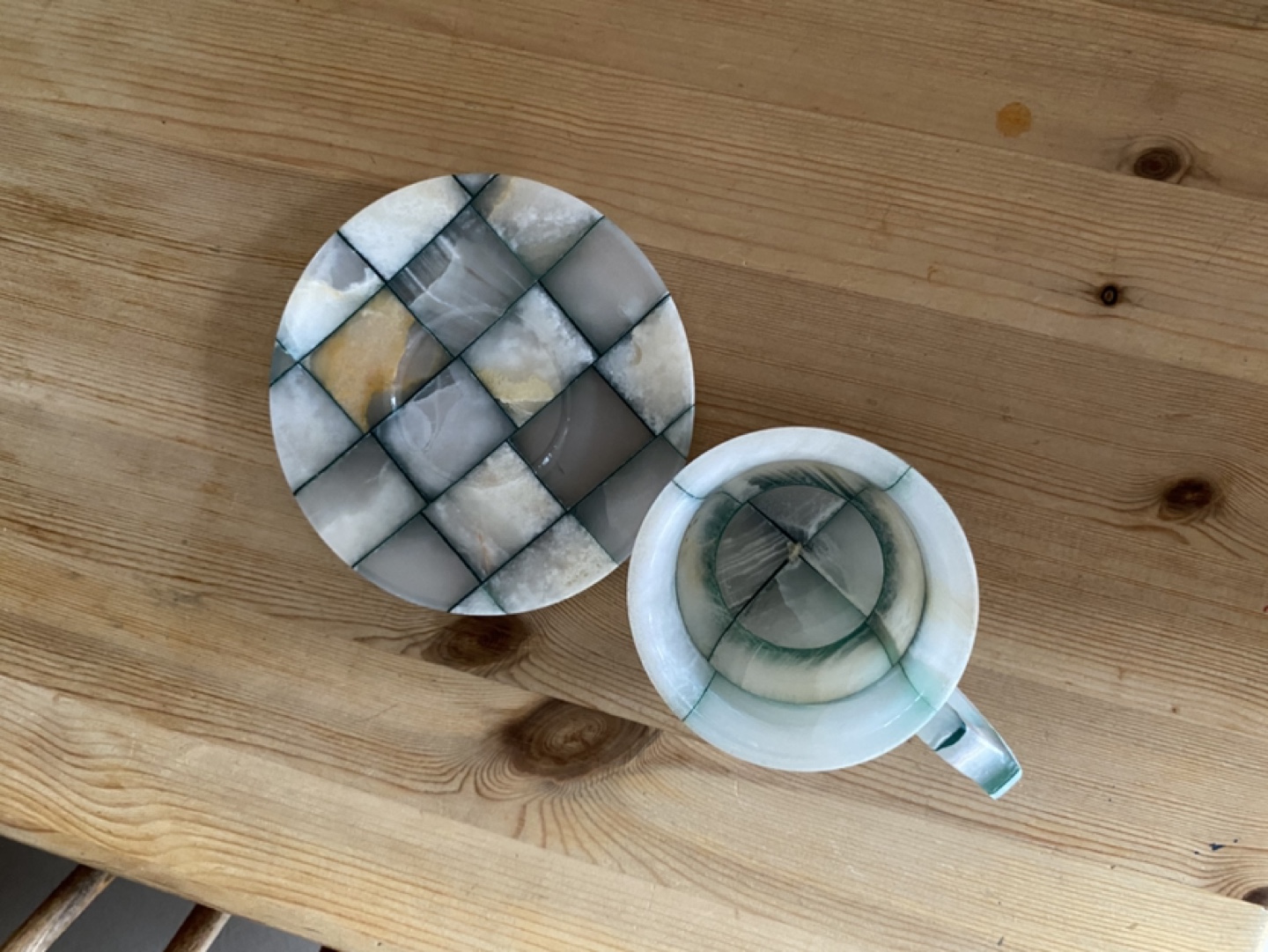 Green Onyx Coffee Cup and Saucer Set - photo 3