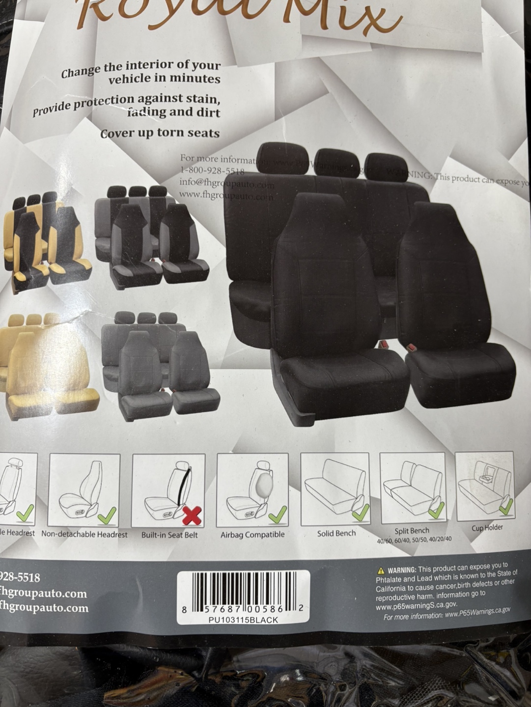 Royal Mix Black Seat Covers - photo 2