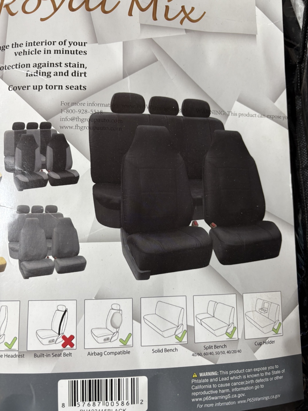 Royal Mix Black Seat Covers