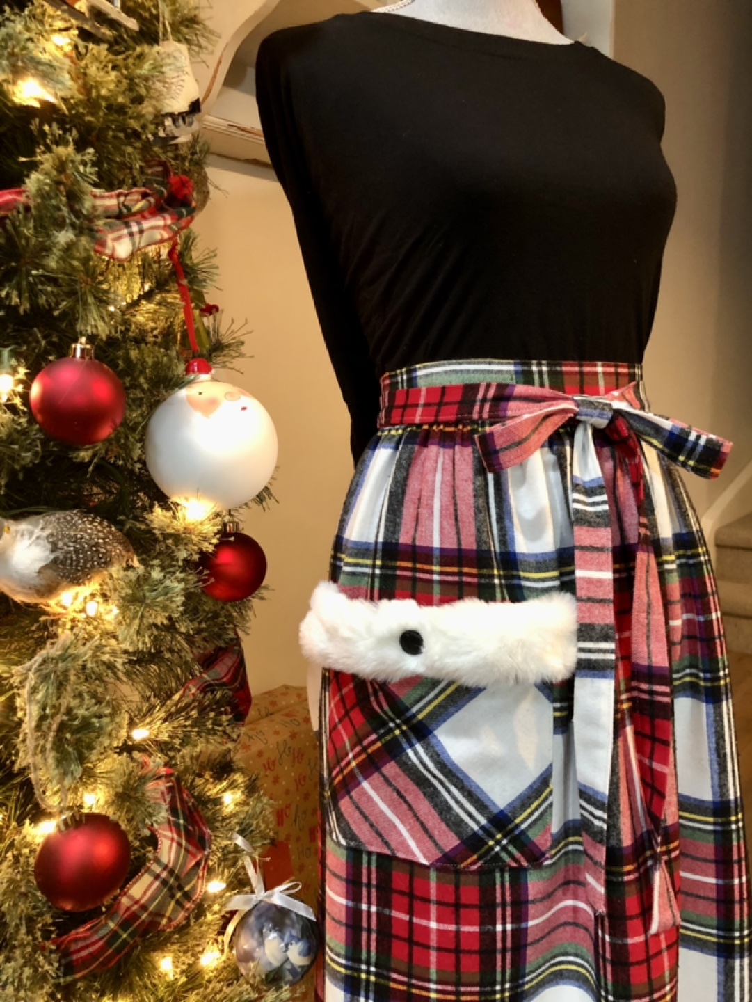 Hand Sewn ‘Mrs Claus’ Festive Apron