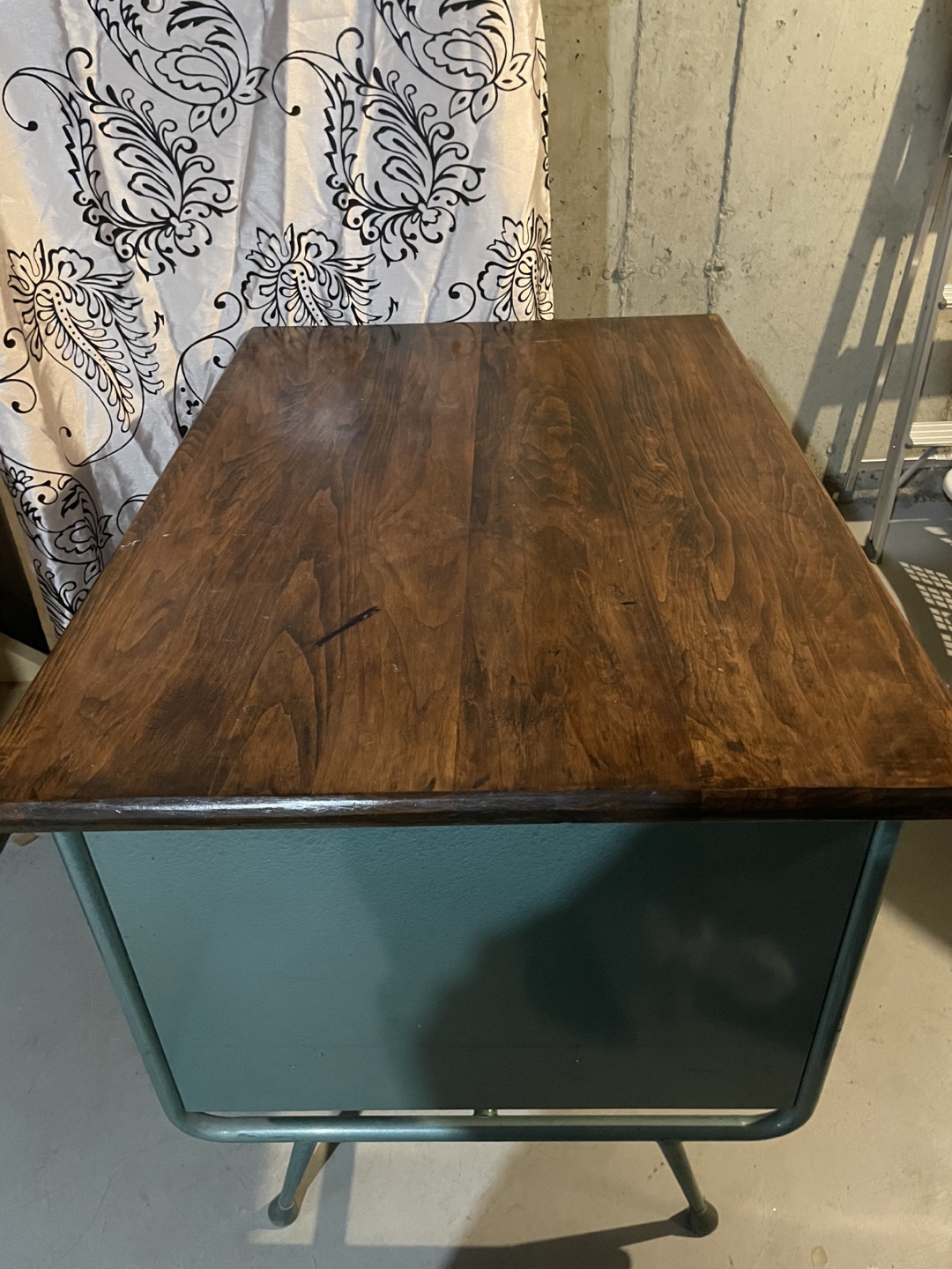 Vintage Office Desk with Metal Legs