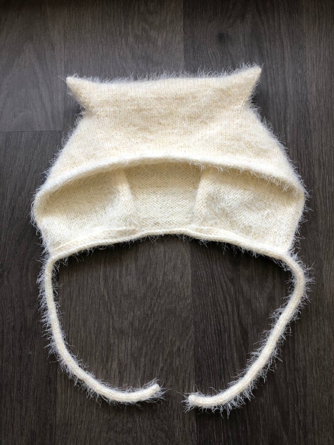 Hand Knitted Adult Bonnet/ Cat Ear Bonnet