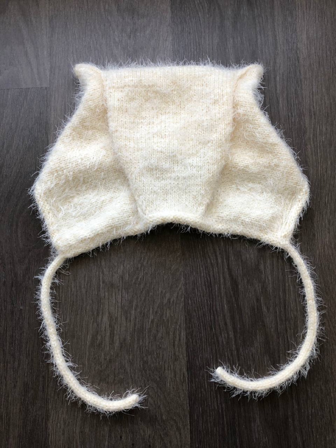 Hand Knitted Adult Bonnet/ Cat Ear Bonnet - photo 2