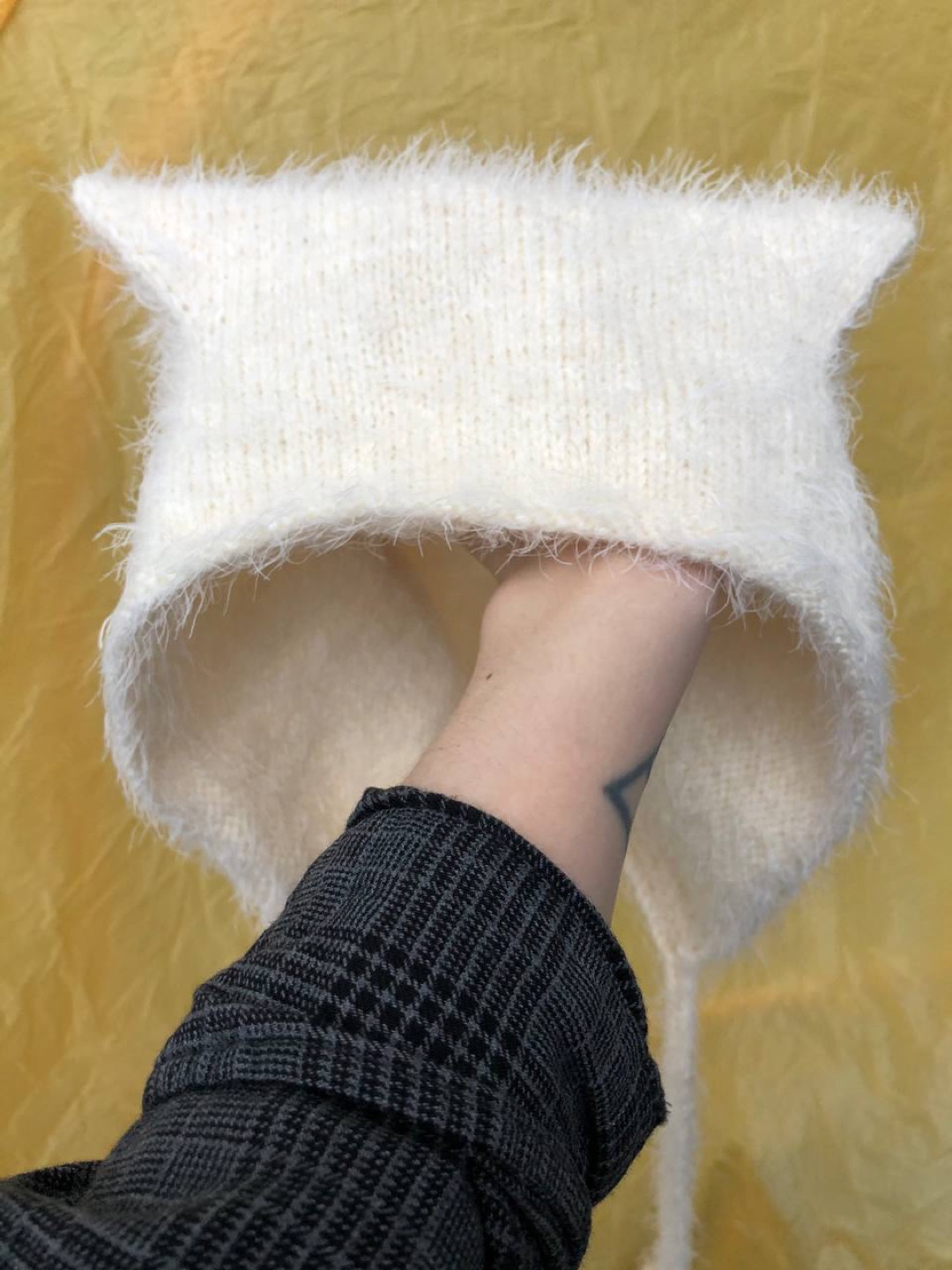 Hand Knitted Adult Bonnet/ Cat Ear Bonnet - photo 3