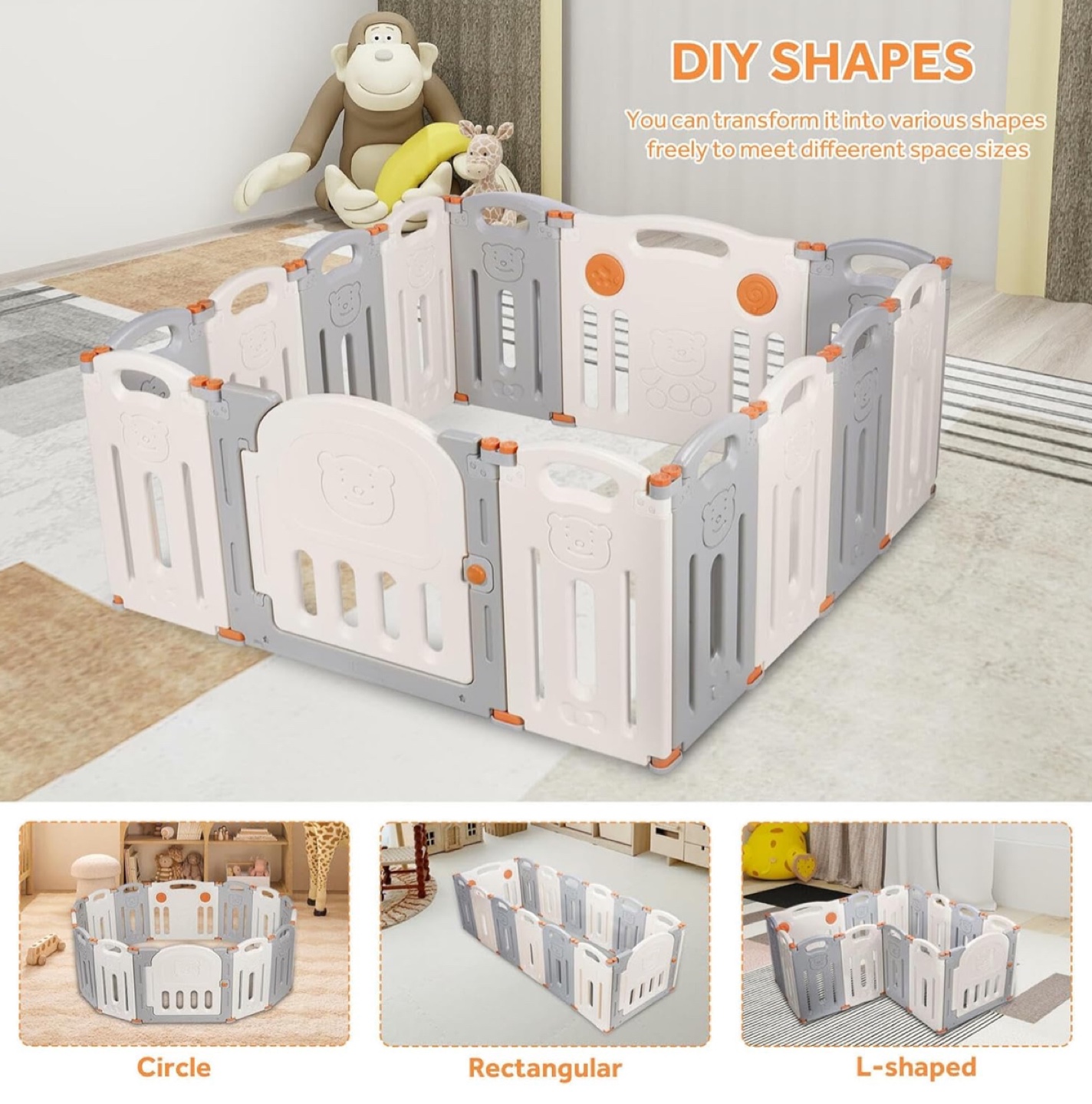 Baby Playpen, Adjustable - photo 3
