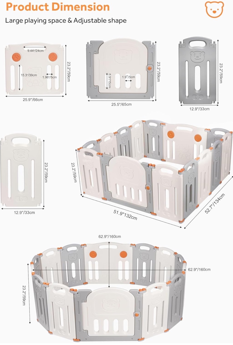 Baby Playpen, Adjustable - photo 2