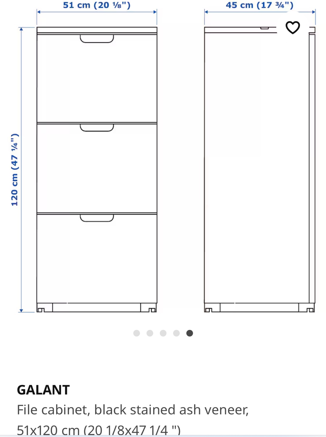 IKEA GALANT 3-Drawer File Cabinet - photo 3