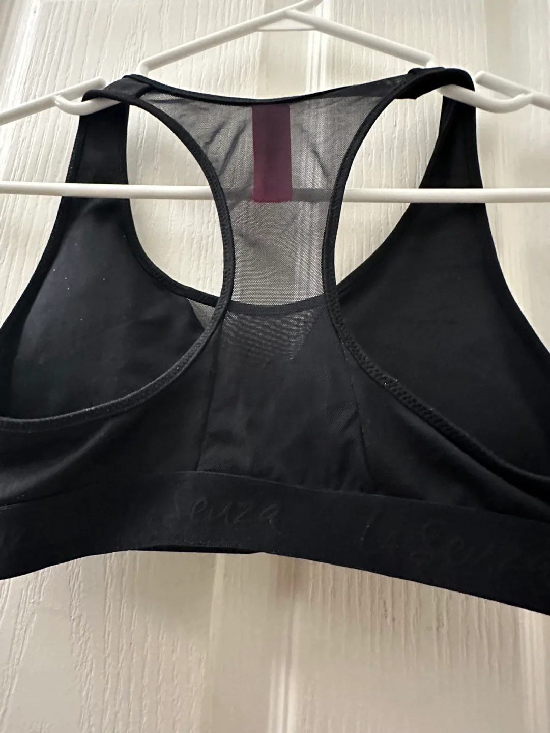 Black Sports Bra with Mesh Back image indicator(2)
