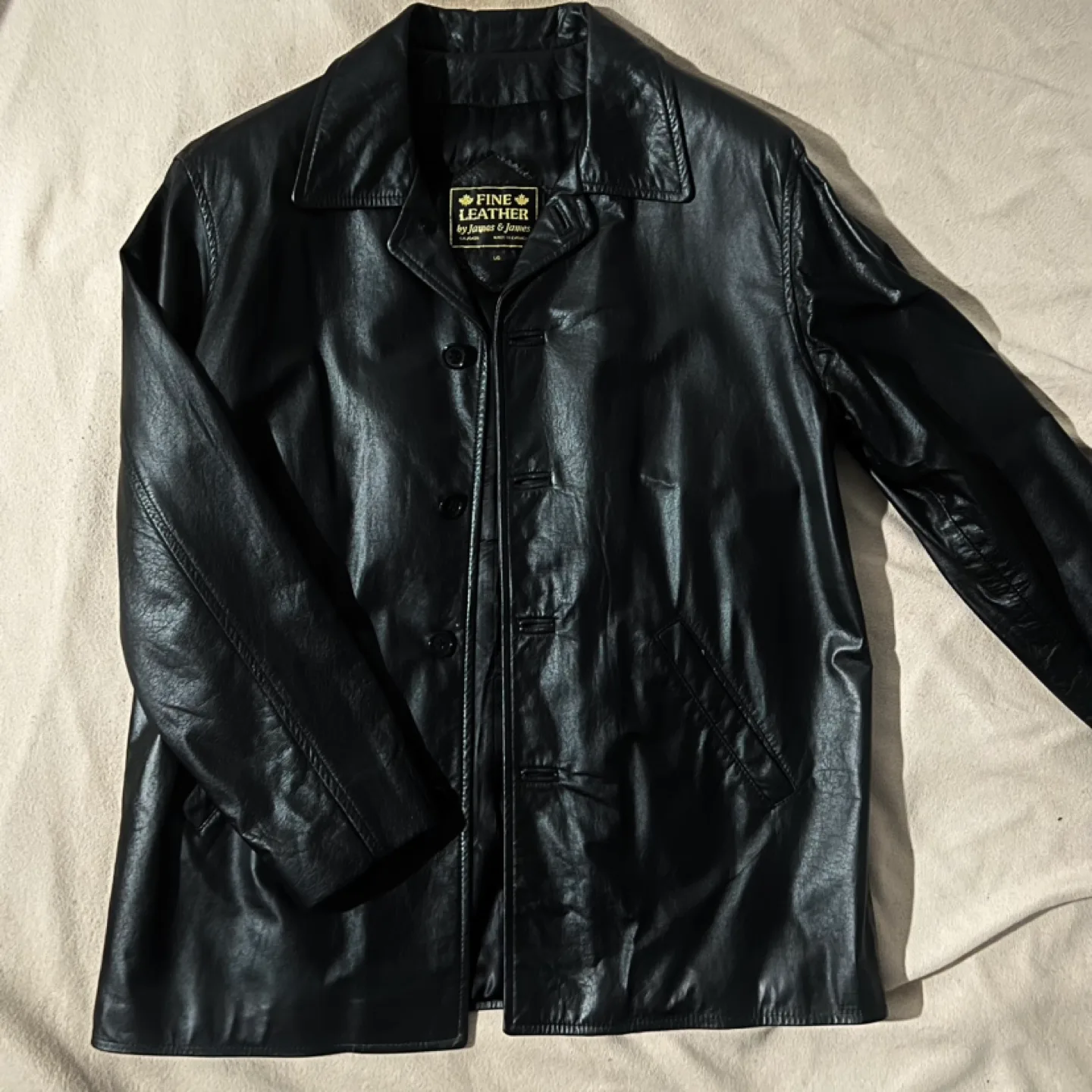 Vintage Black Leather Jacket image indicator(2)