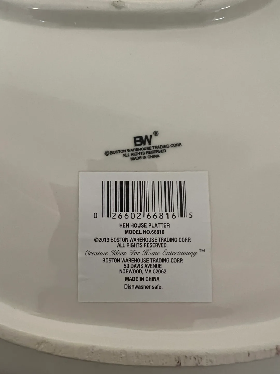 NIB Boston Warehouse Hen House Platter image indicator(3)