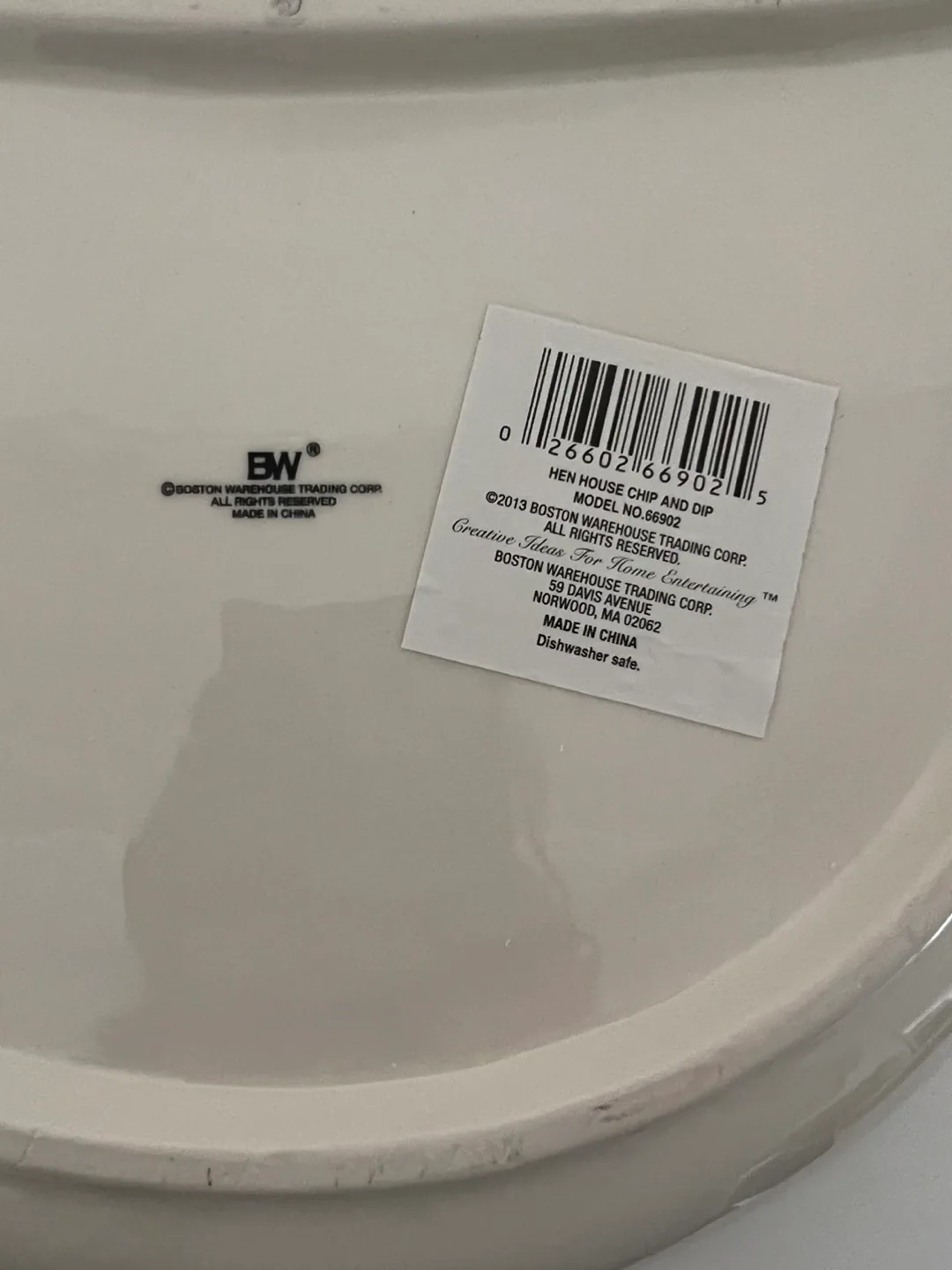 NIB Boston Warehouse Hen House Chicken Chip and Dip Platter image indicator(2)