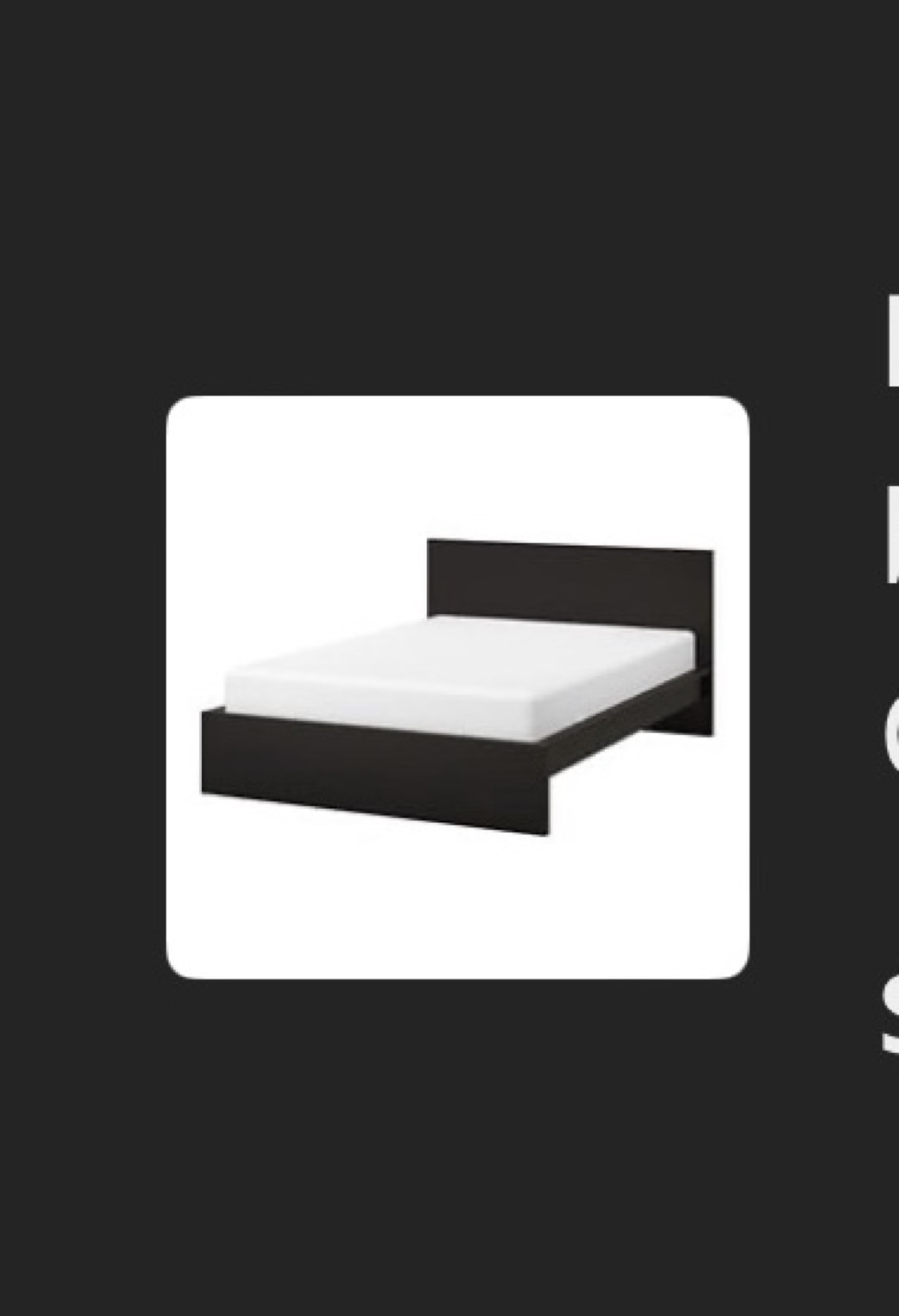 IKEA Malm black bed frame -queen size