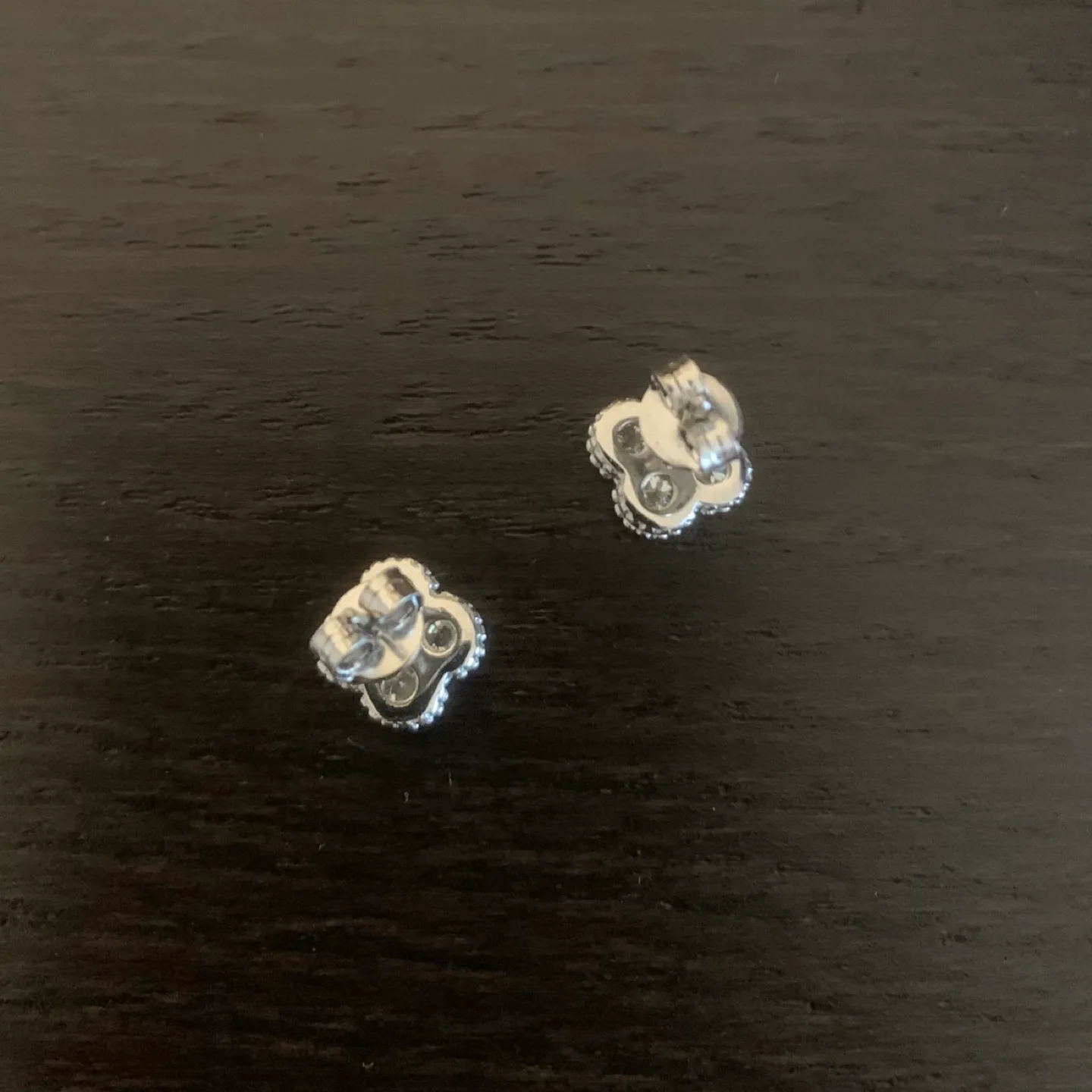 Alhambra Sterling Silver Clover Moissanite Diamond Stud Earrings image indicator(4)