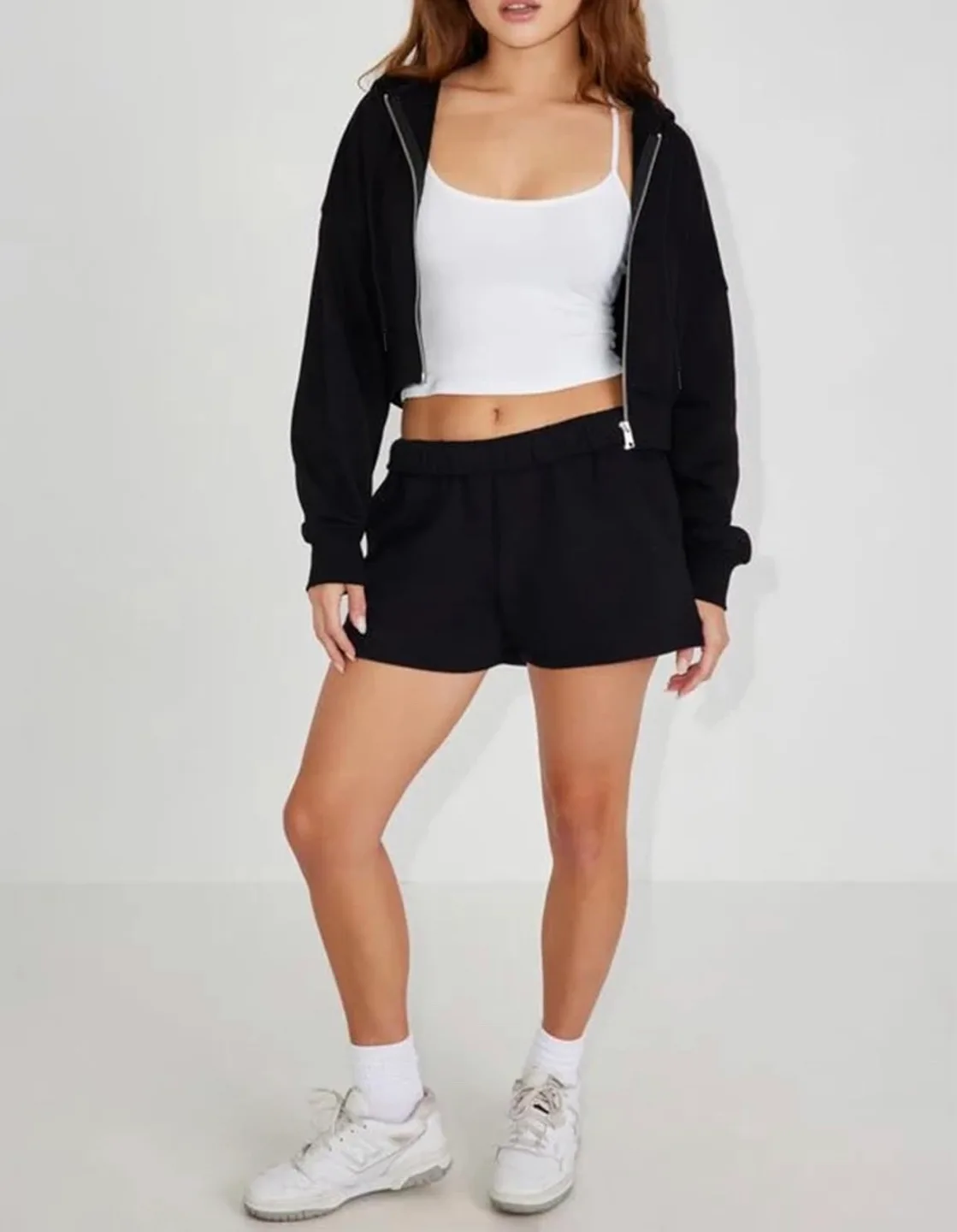 Womens Cute Cropped Zip Up Hoodie Sweatshirt Jacket szXL image indicator(2)