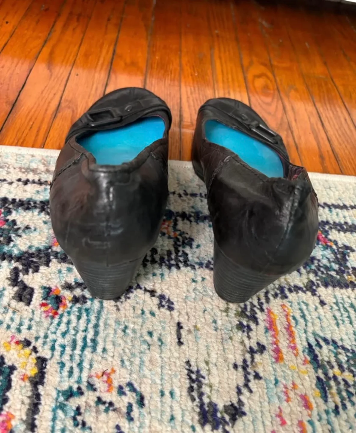 Black Leather Wedge Heels size 81/2 image indicator(2)