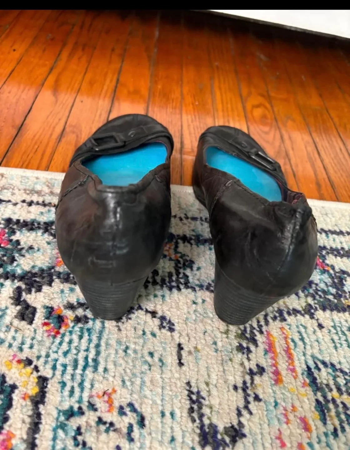 Black Leather Wedge Heels size 81/2 image indicator(3)