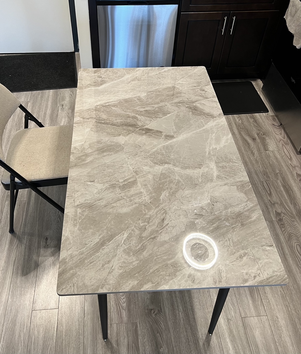 Marble Dining Table with Black Legs - photo 2