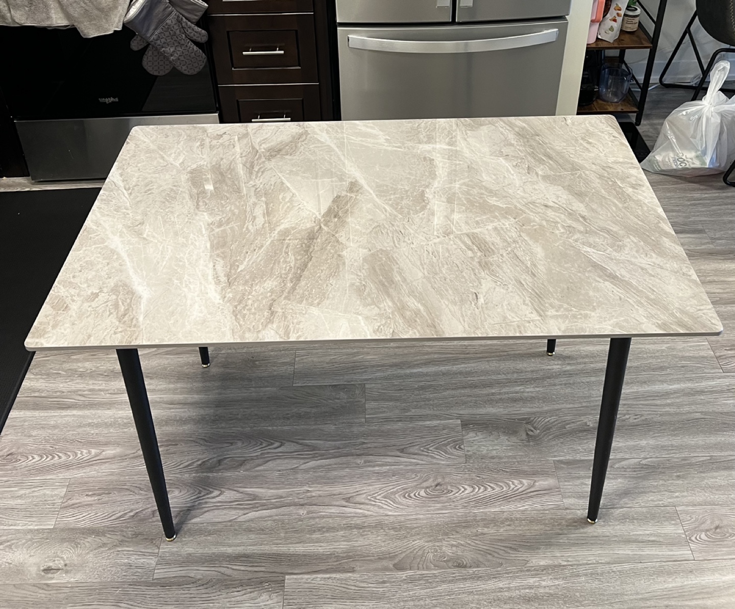 Marble Dining Table with Black Legs - photo 3