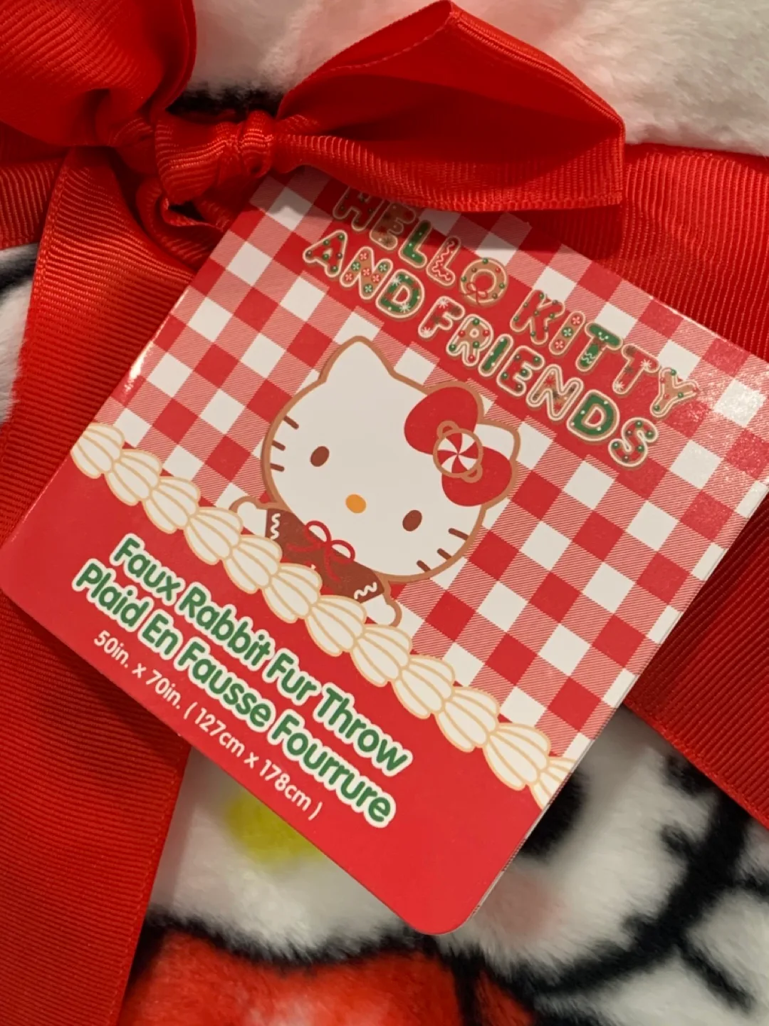 🎄New Viral Hello Kitty Christmas Faux Fur Throw Blanket🎄 image indicator(3)
