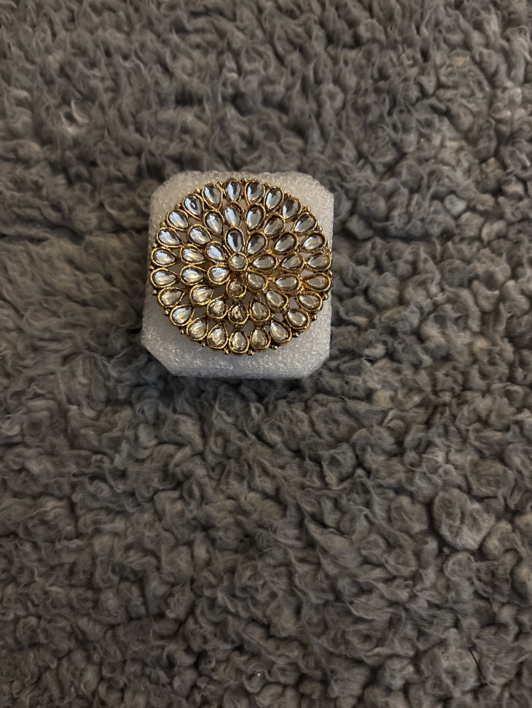 Gold Ring with Stones-adjustable