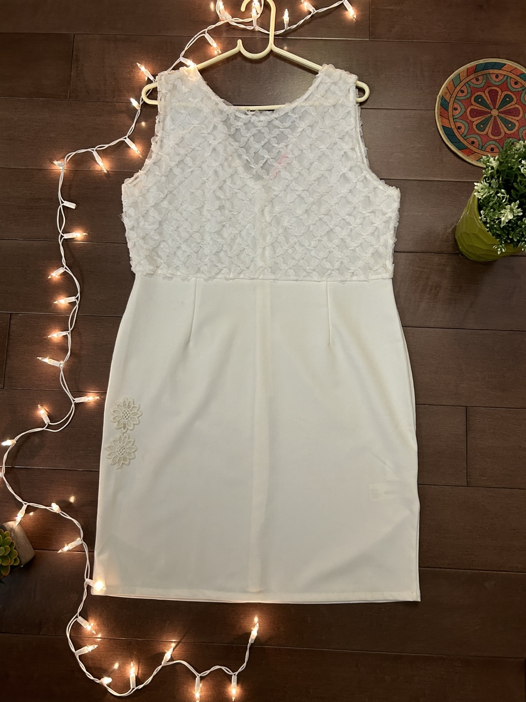 White Floral Detail Dress