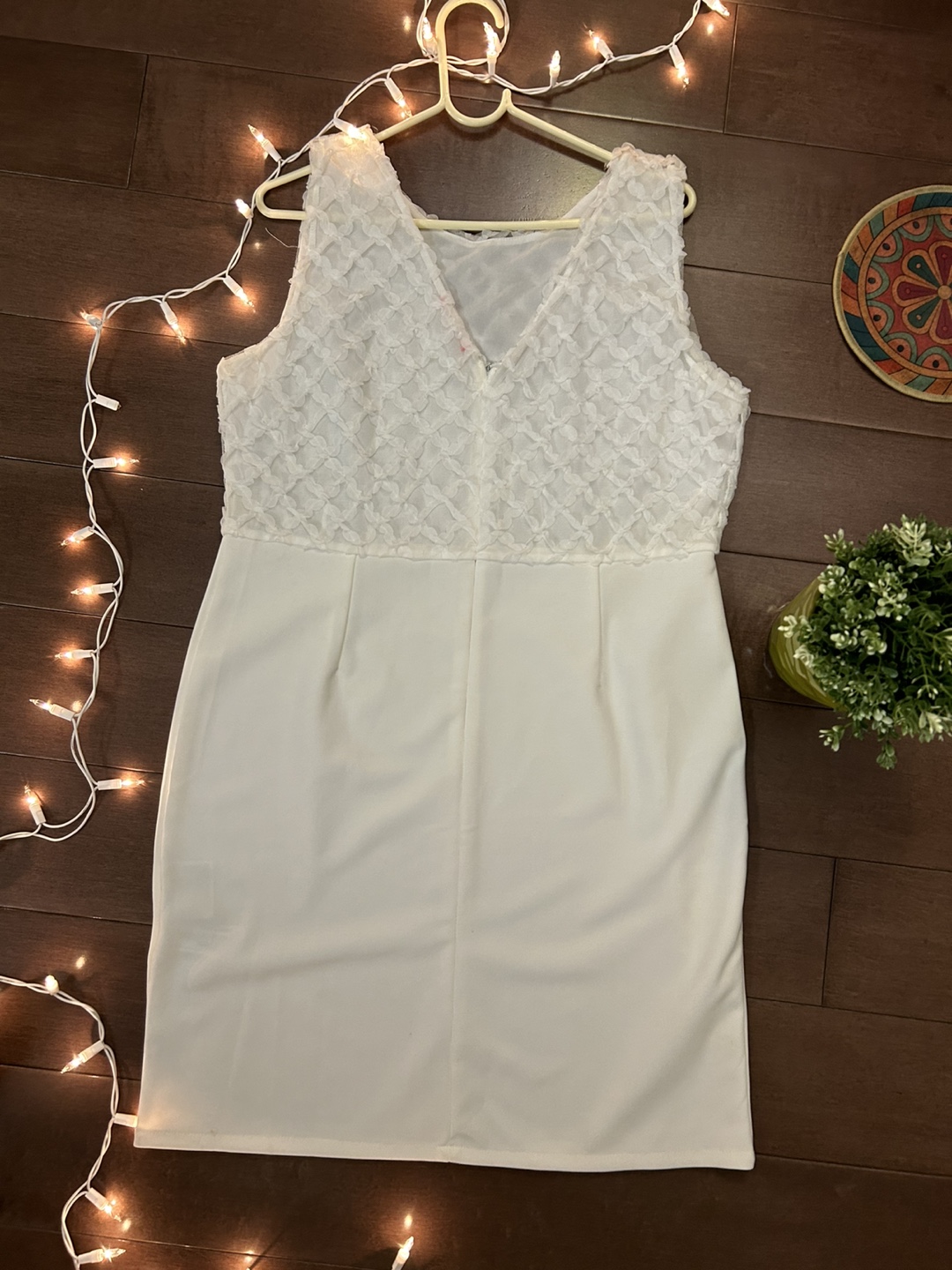 White Floral Detail Dress - photo 2
