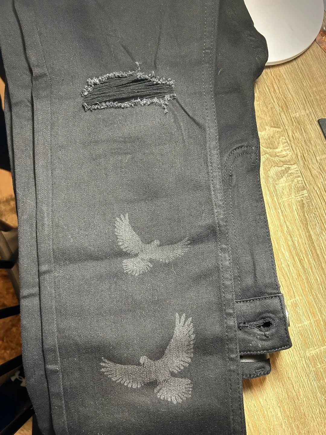 Serenede New Men's /YouthBlack Distressed Jeans image indicator(3)