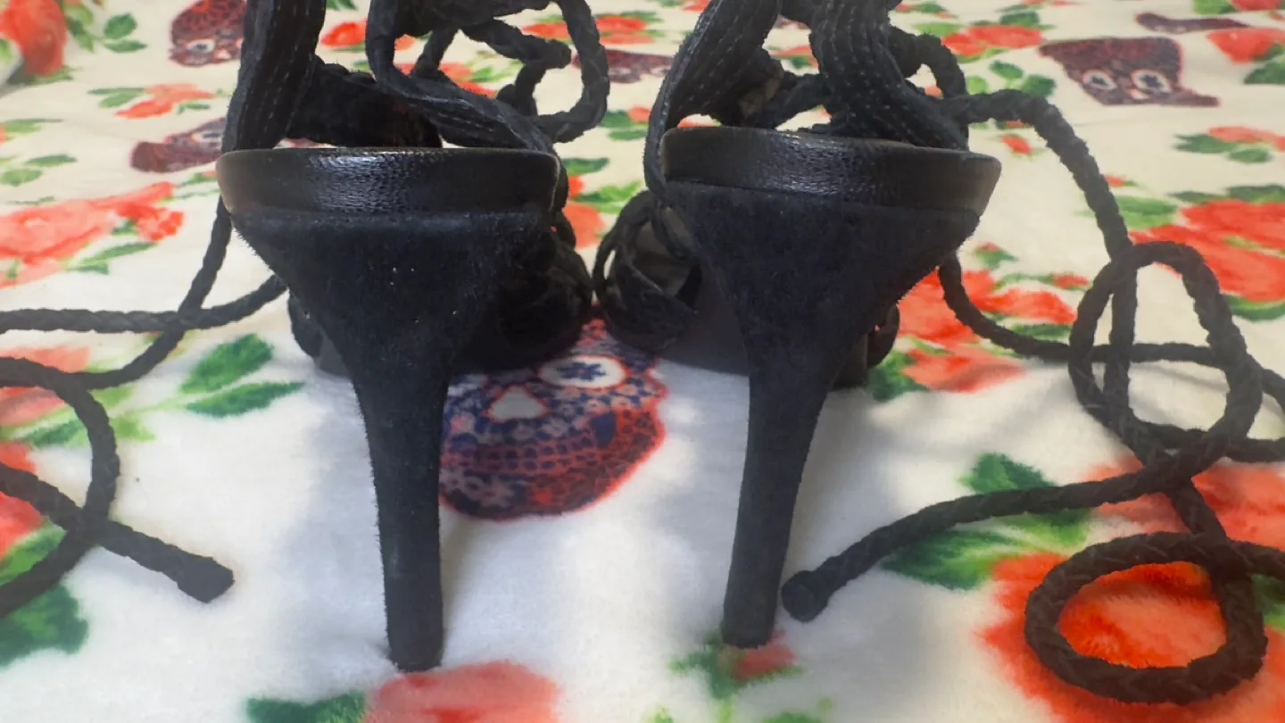 Joie Black  Lace Up Heels size 7.5 image indicator(5)