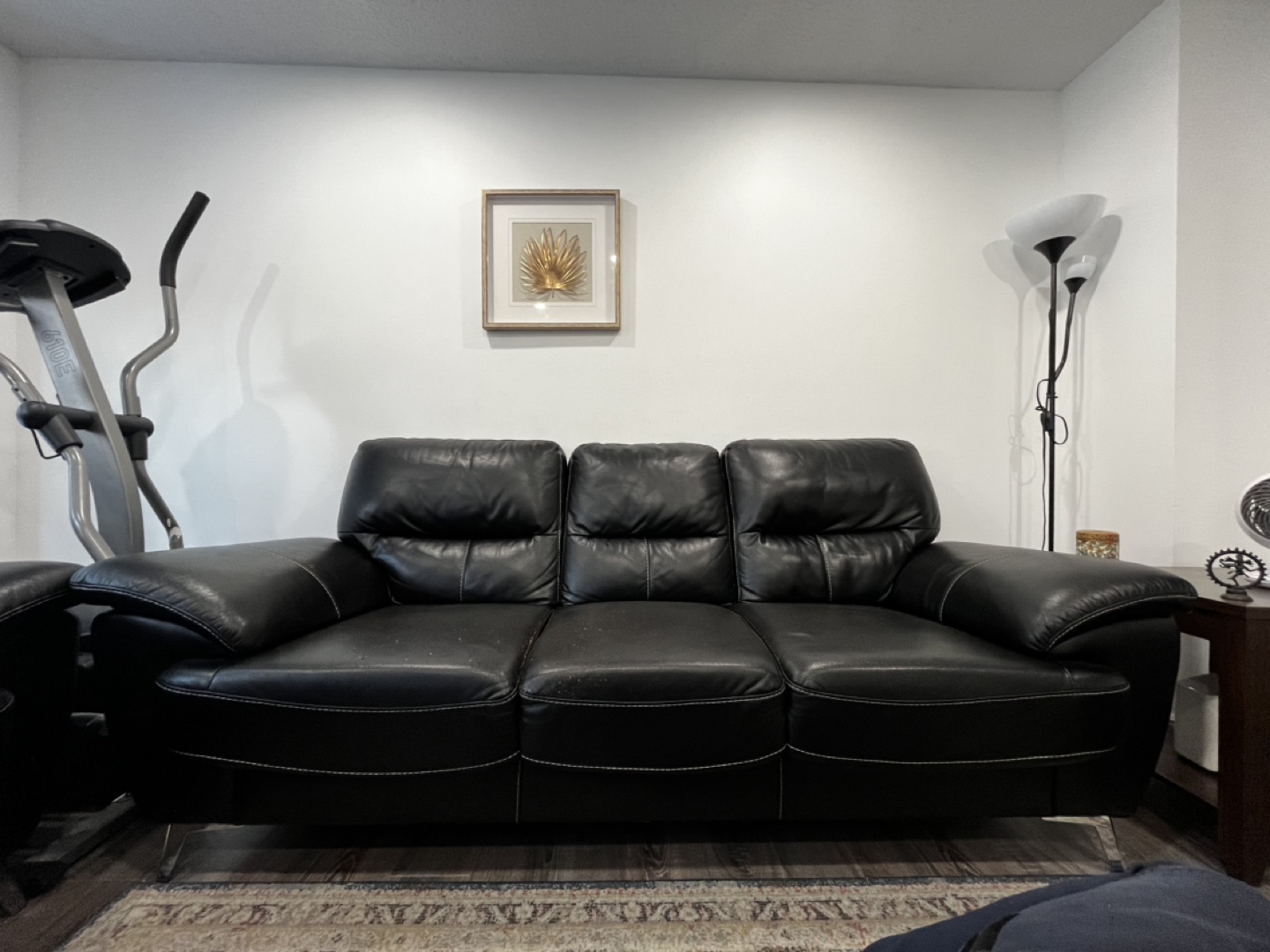 Black Leather Loveseat and Sofa Set - photo 2