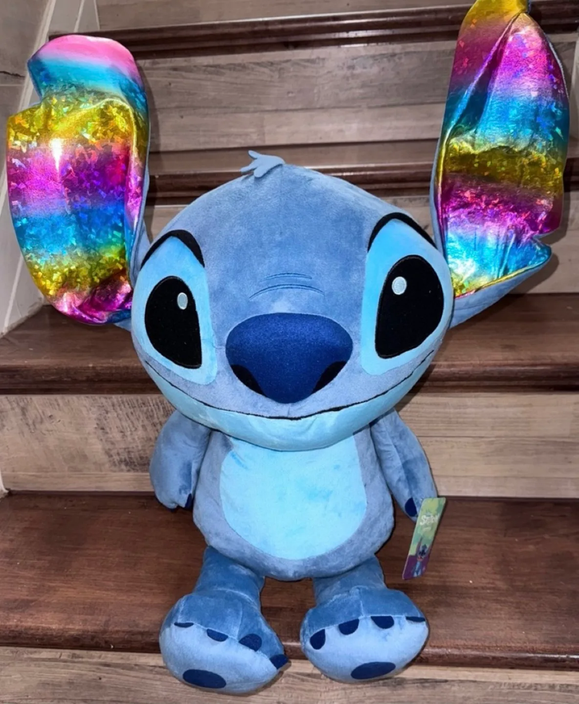 Jumbo  23” Stitch Plush Toy with Rainbow Ears thumbnail