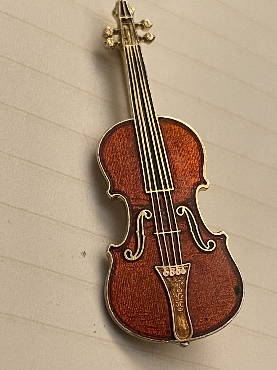 Vintage Violin Enamel Pin - photo 5