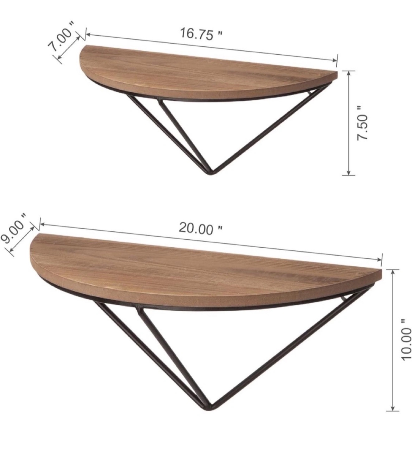Set of 2 Wooden Wall Shelves - photo 2