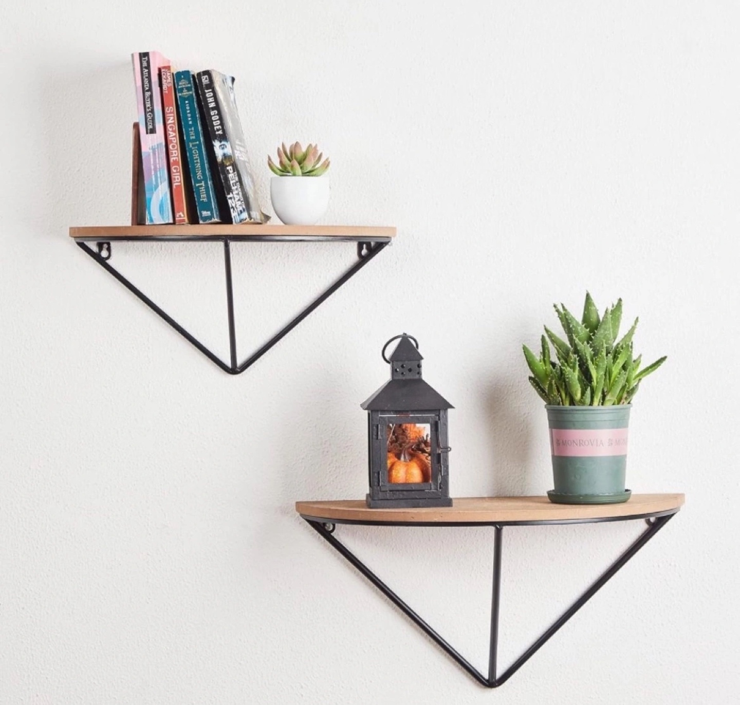 Set of 2 Wooden Wall Shelves