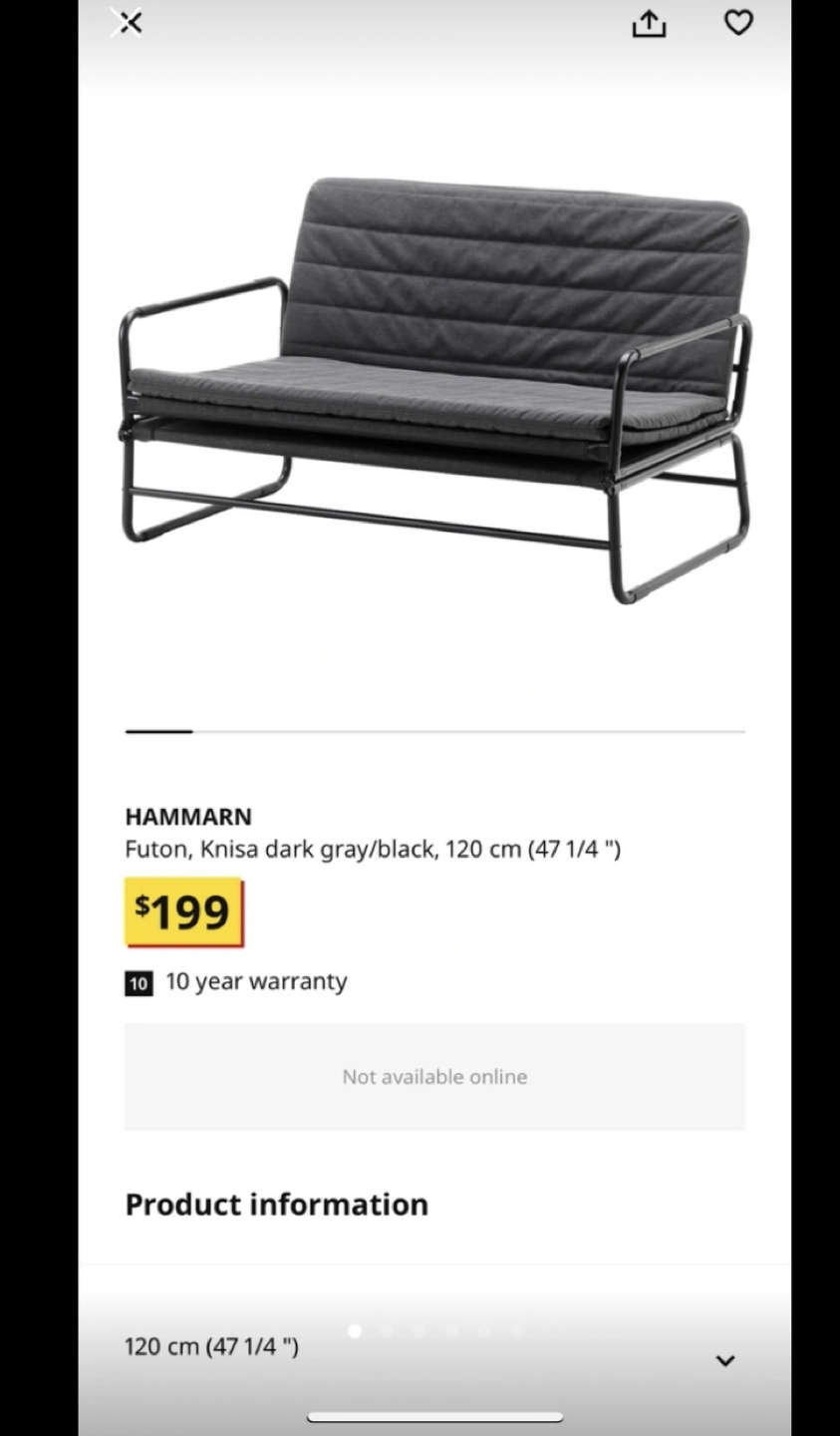Sofa bed IKEA HAMMARN Futon - photo 2