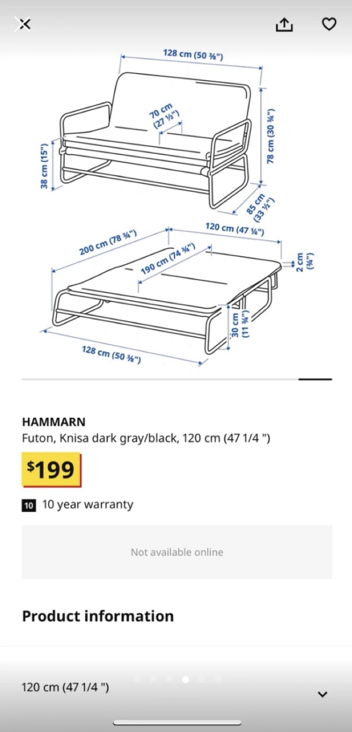 Sofa bed IKEA HAMMARN Futon - photo 4