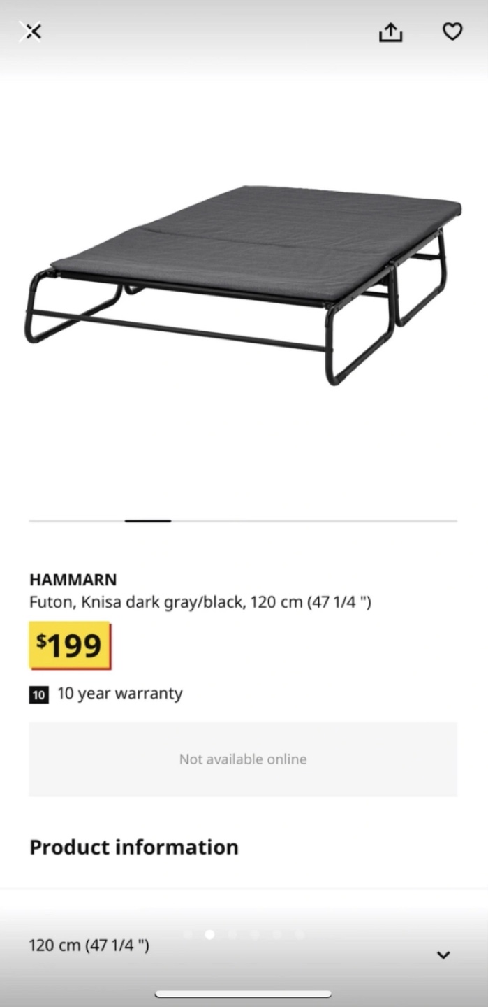 Sofa bed IKEA HAMMARN Futon - photo 3